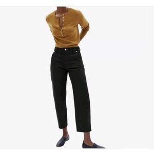 New EVERLANE 'The Arc Jean' High Waisted  Sz 27 Black  Barrel Leg  Women Utility